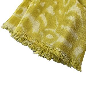 Boden Wool Scarf Women’s One Size 72 in x 22 in Yellow / Cream Abstract Design